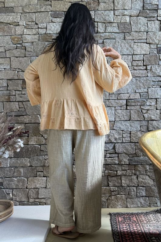 Santos Cotton Zahra Embroidered Smock Tuscan Sun /9=
